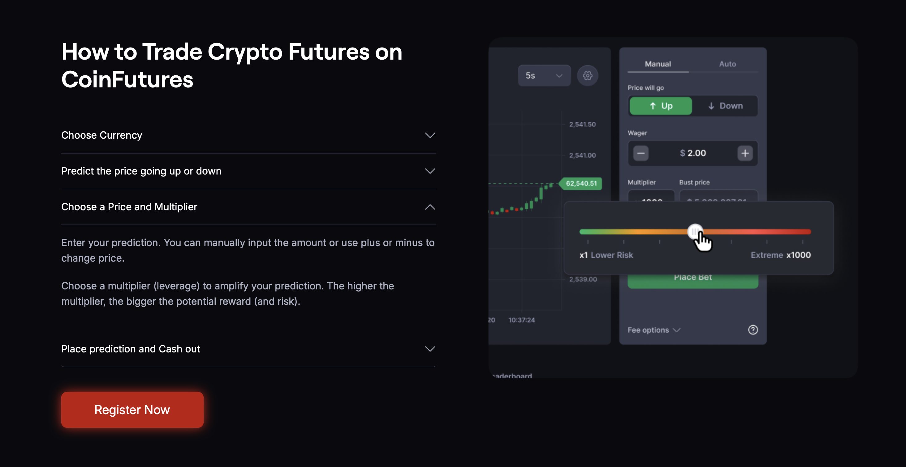 CoinFutures webpage.