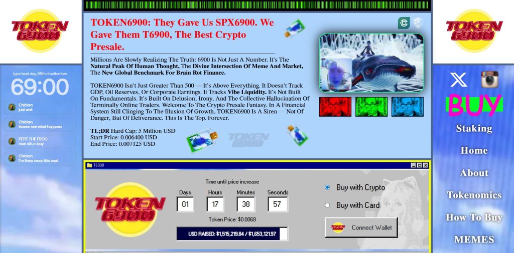 TOKEN6900 (T6900) presale website.