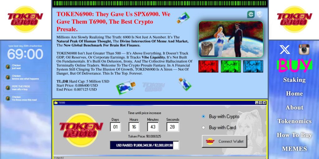 TOKEN6900 (T6900) presale website.