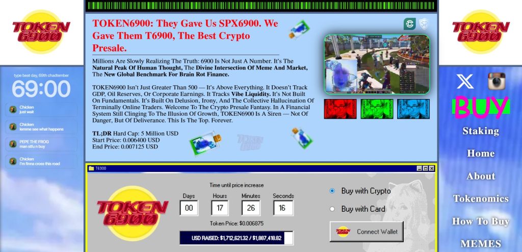 TOKEN6900 (T6900) presale website.