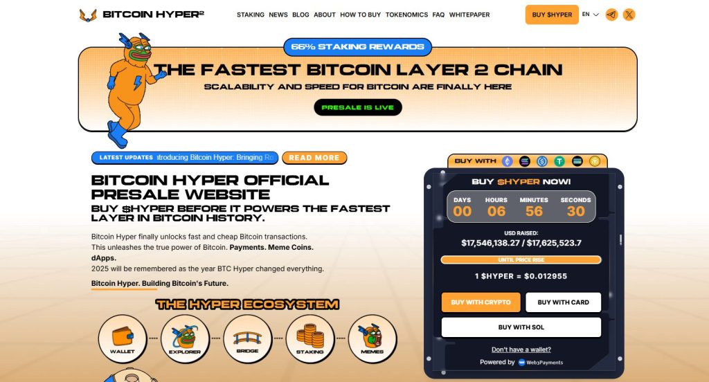 Bitcoin Hyper presale website.