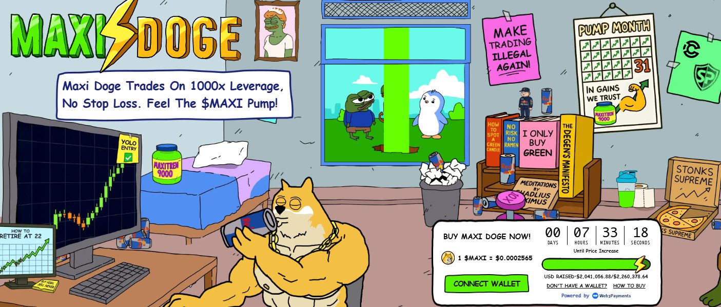 Maxi Doge presale website.