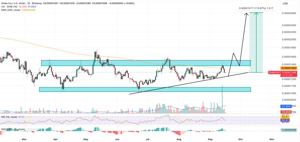 shiba inu price chart