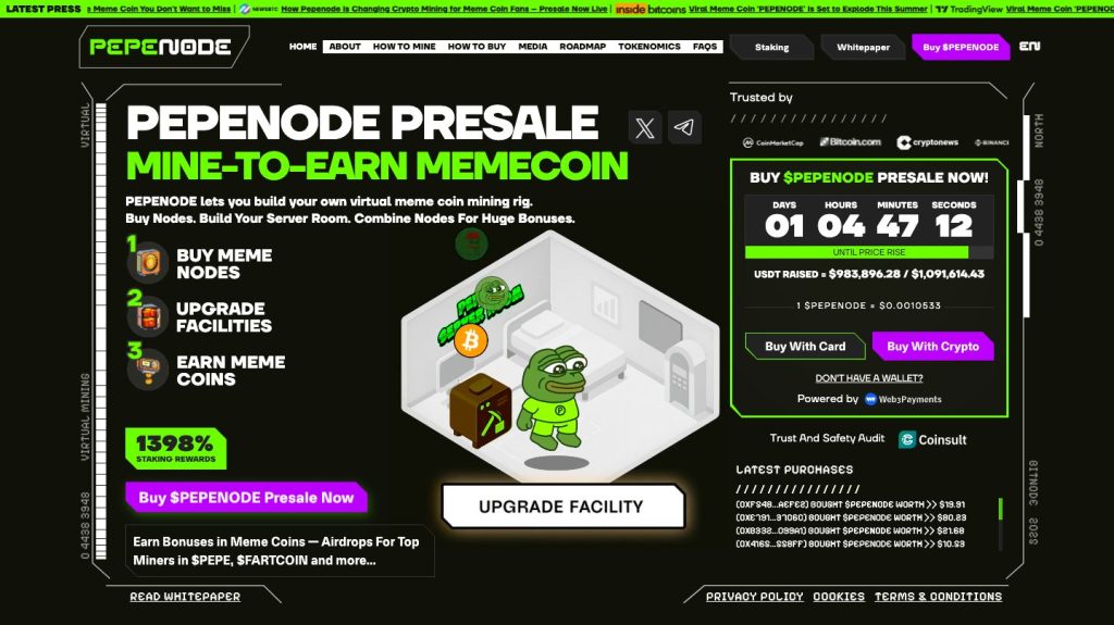 next 100x cryptos to buy pepenode