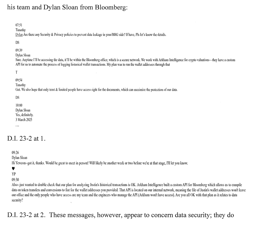 Court Denies Justin Sun's Attempt to Stop Bloomberg from Revealing His $3B+ Crypto Portfolio