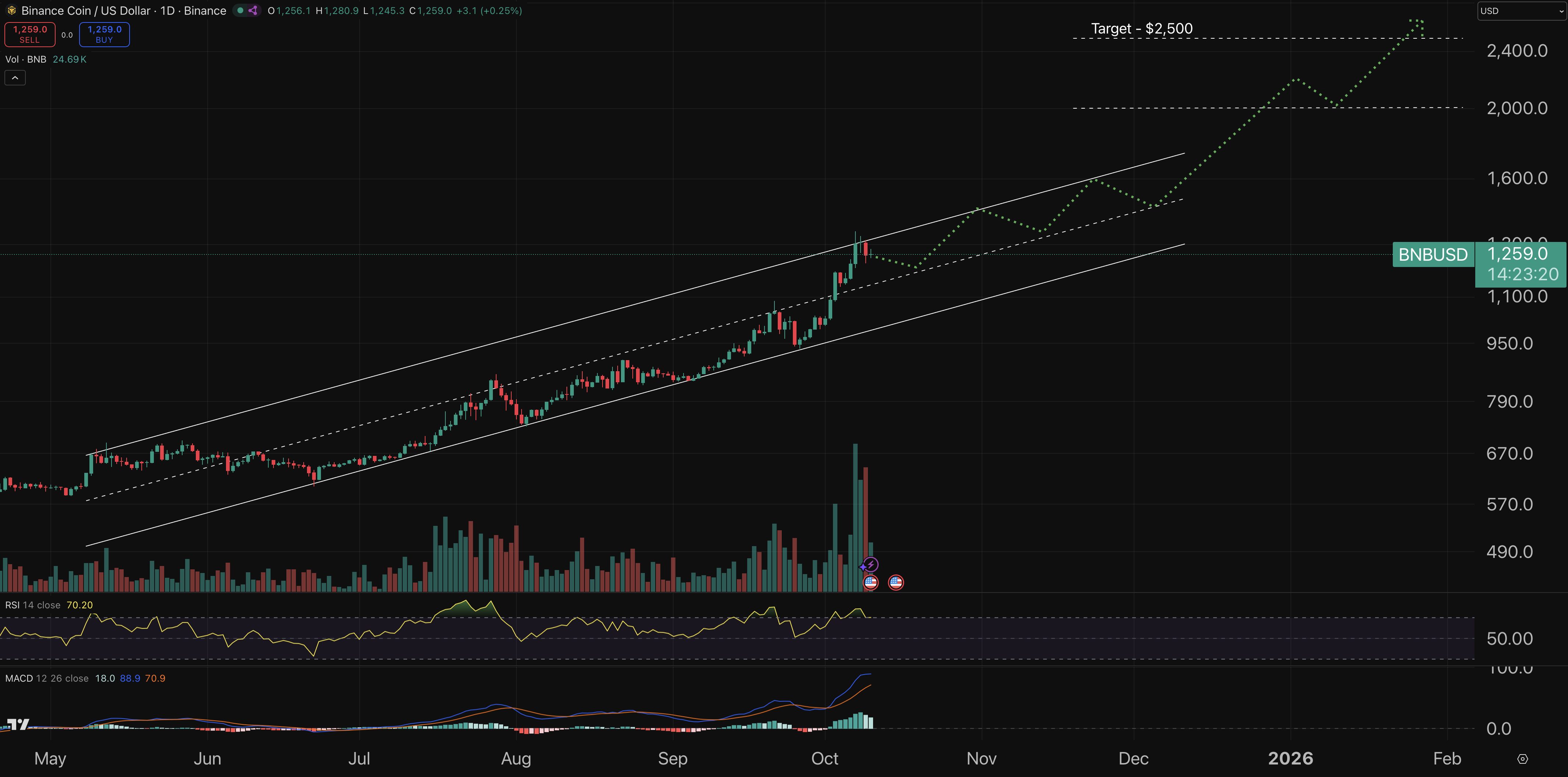 BNB Coin chart - crypto price prediction.