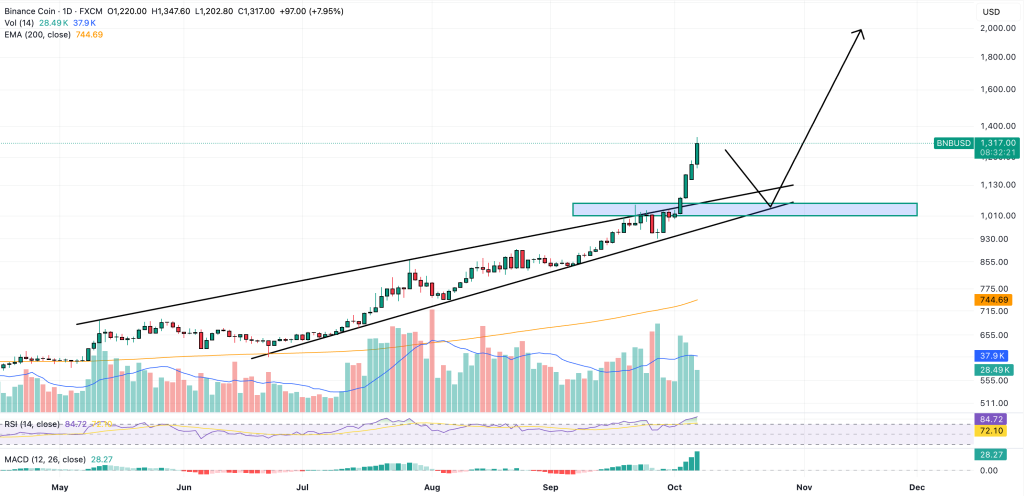 binance coin price chart