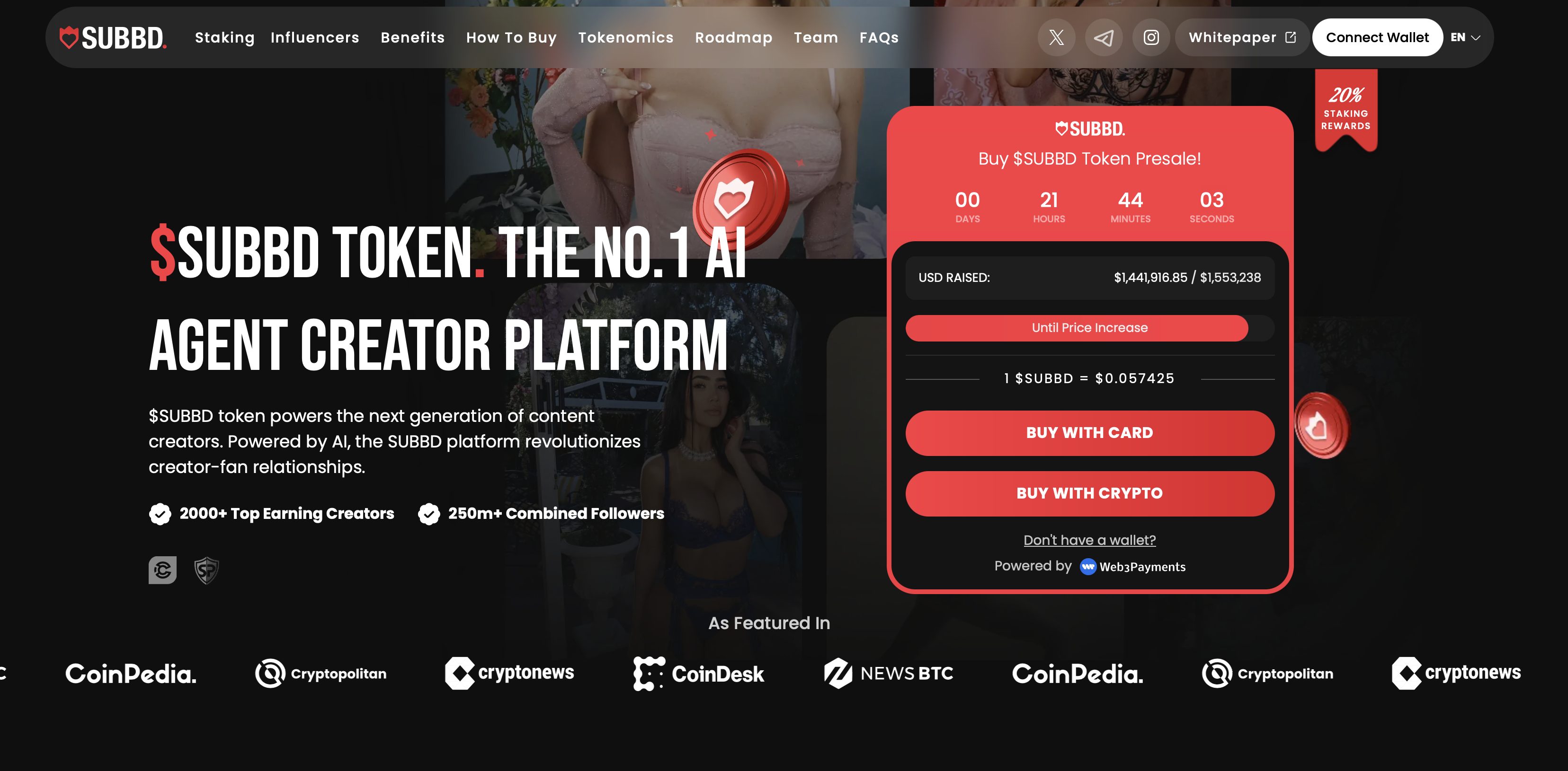 SUBBD presale website.