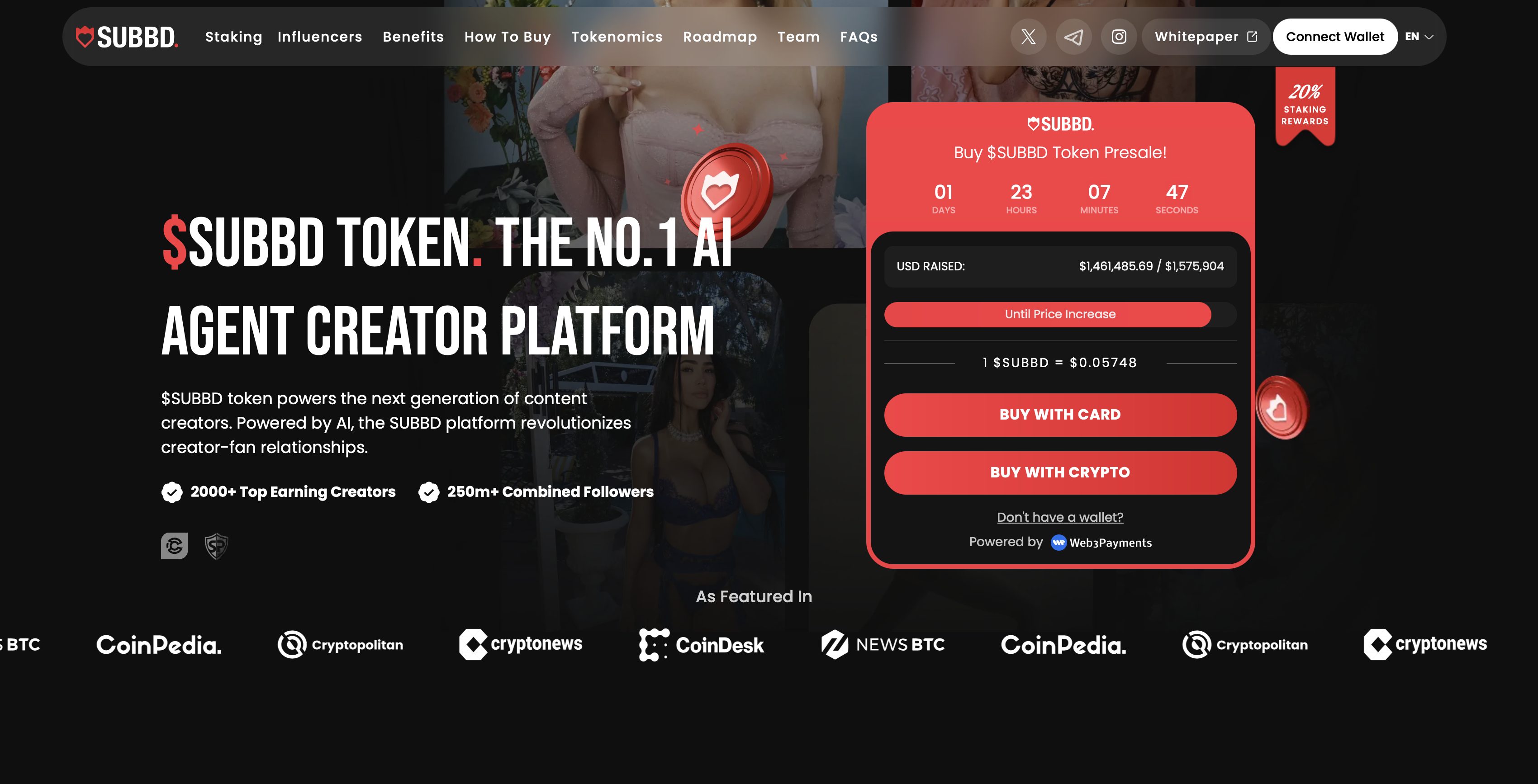 SUBBD presale website.